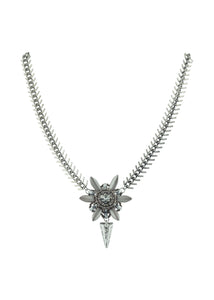 Antique silver spiked necklace